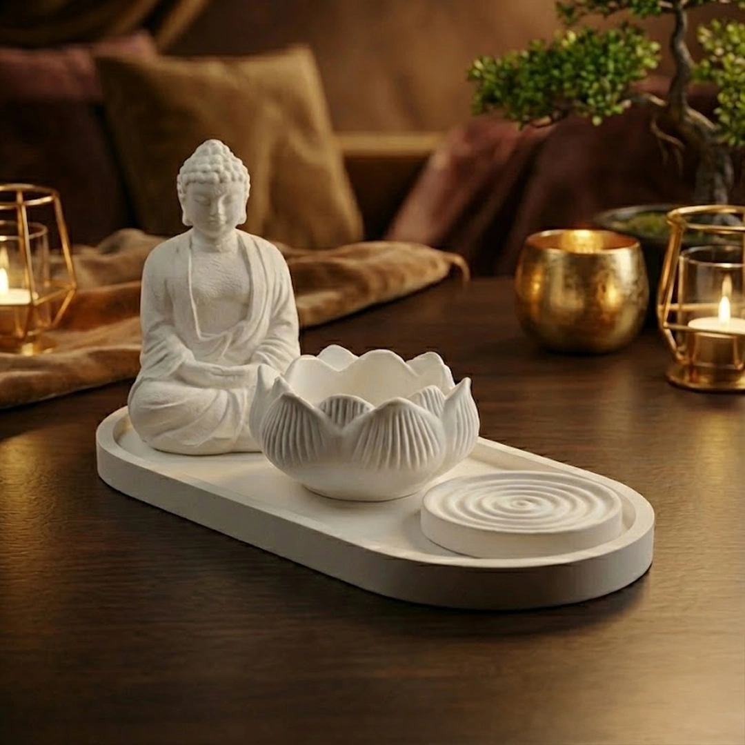 Zen Lotus Buddha Tray