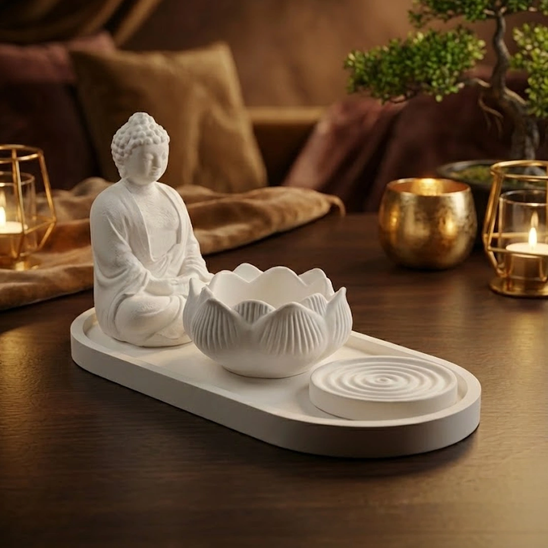 Zen Lotus Buddha Tray
